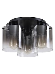 Searchlight Black Santorini 3 Flush Ceiling 3 Light Flush Light - Image 4 of 4