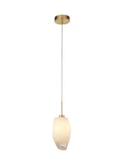 Searchlight Satin Brass Ice 1 Pendant Ceiling Light - Image 2 of 4