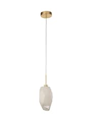 Searchlight Satin Brass Ice 1 Pendant Ceiling Light - Image 3 of 4