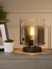 Searchlight Black and Smoke Santorini 1 Light Table Lamp - Image 1 of 5