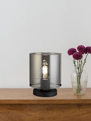 Searchlight Black and Smoke Santorini 1 Light Table Lamp - Image 2 of 5