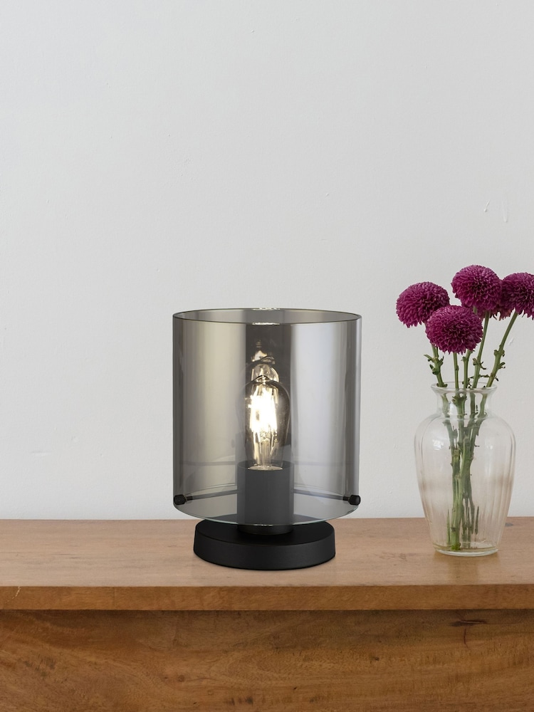 Searchlight Black and Smoke Santorini 1 Light Table Lamp - Image 2 of 5