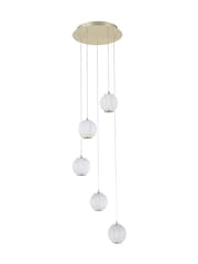 Searchlight Brass Charm 5 Multi-Drop Pendant Ceiling Light - Image 3 of 4