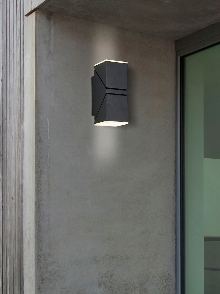 Searchlight Black Block LED Outdoor Wall Light - Image 1 of 4