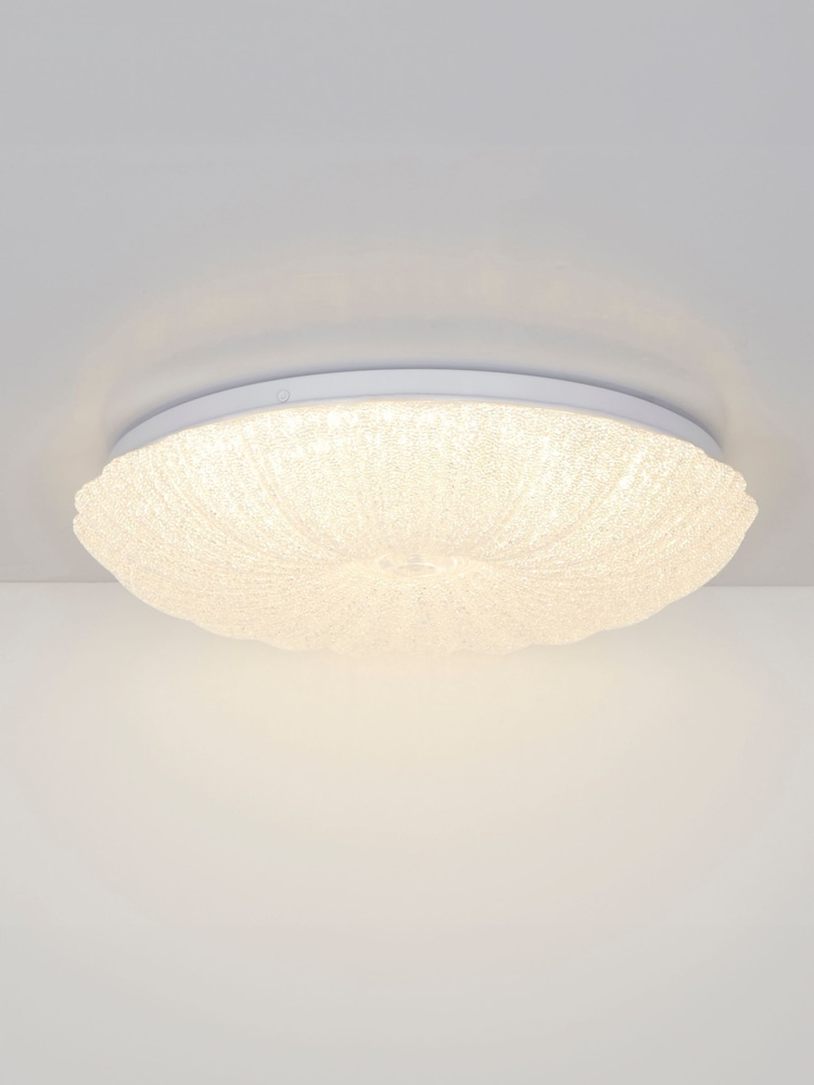 Searchlight Clear and White Roman LED Flush Ceiling Light - Image 1 of 4