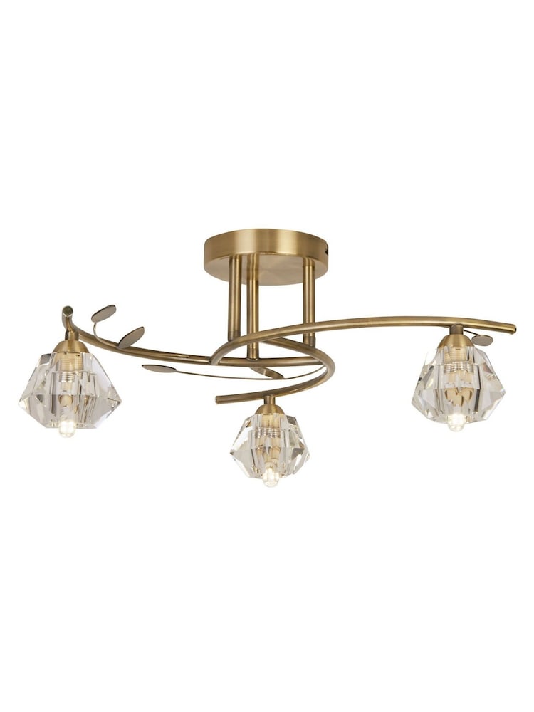 Searchlight Antique Brass Diamond 3 Light Ceiling Light - Image 4 of 4