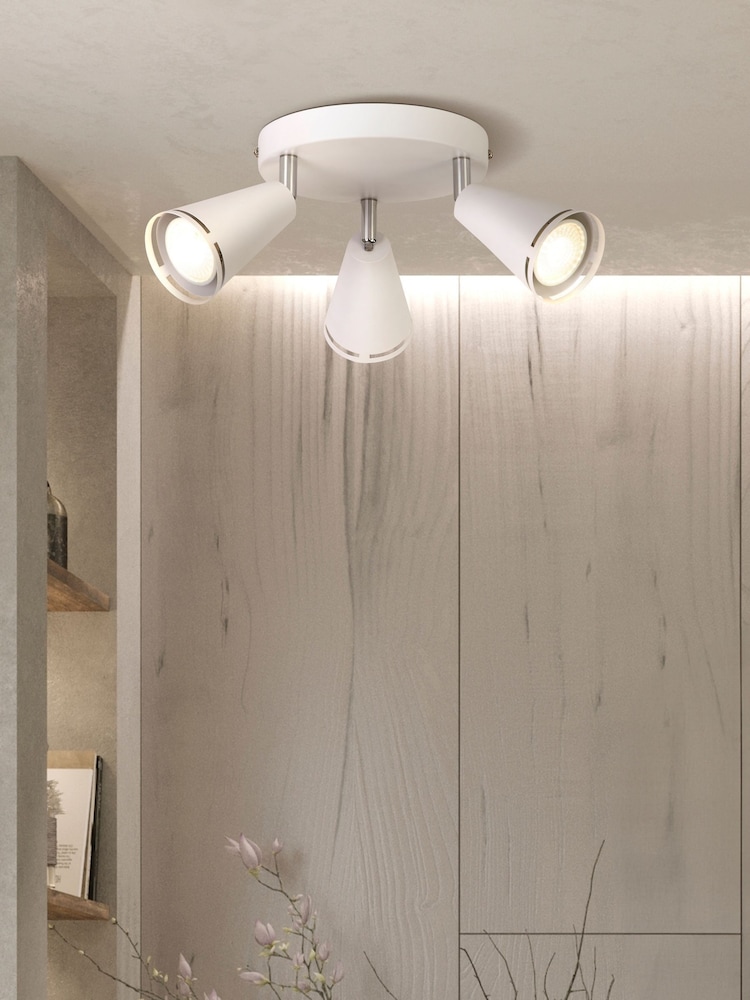 Searchlight Chrome and White Astrid 3 Spotlight - Image 1 of 4