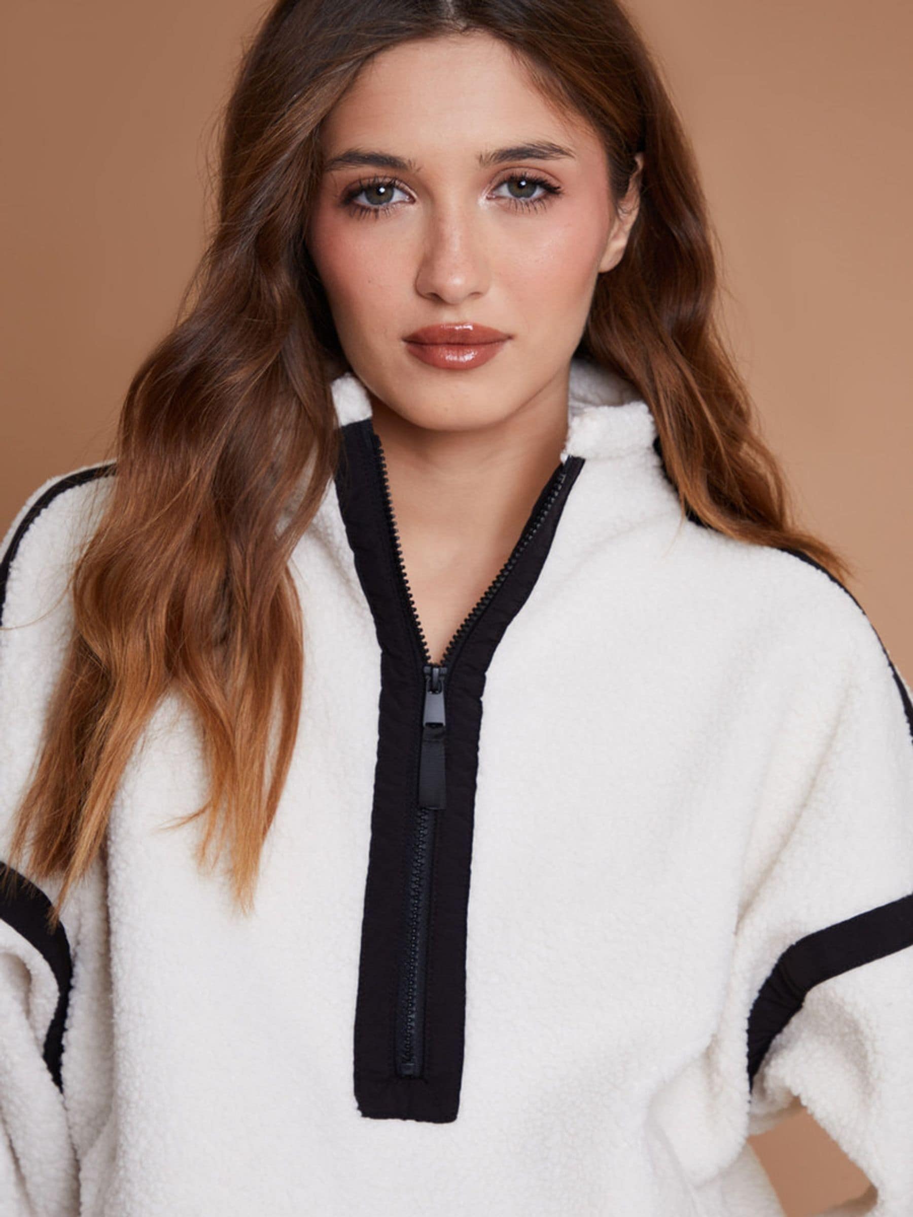 Womens borg jumper top