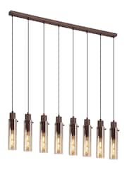 Searchlight Mocha and Amber Fira 8 Light Bar Pendant Ceiling Light - Image 3 of 4