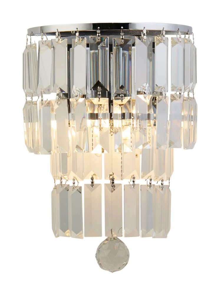Searchlight Chrome Prism 2 Wall Light - Image 2 of 4 Searchlight Chrome Prism 2 Wall Light - Image 2 of 4