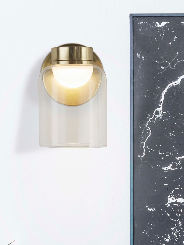 Searchlight Brass Tumbler LED Wall Light - Image 1 of 4