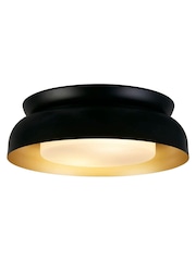 Searchlight Black and Gold Hambel Flush Ceiling Light - Image 2 of 4