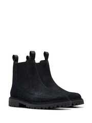 Clarks Black Leather Clarkridge Top Suede Boots - Image 4 of 7