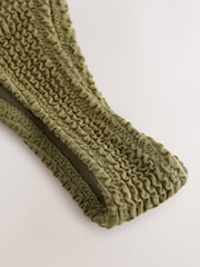 Khaki Green Crinkle Tanga Bikini Bottoms - Image 7 of 7
