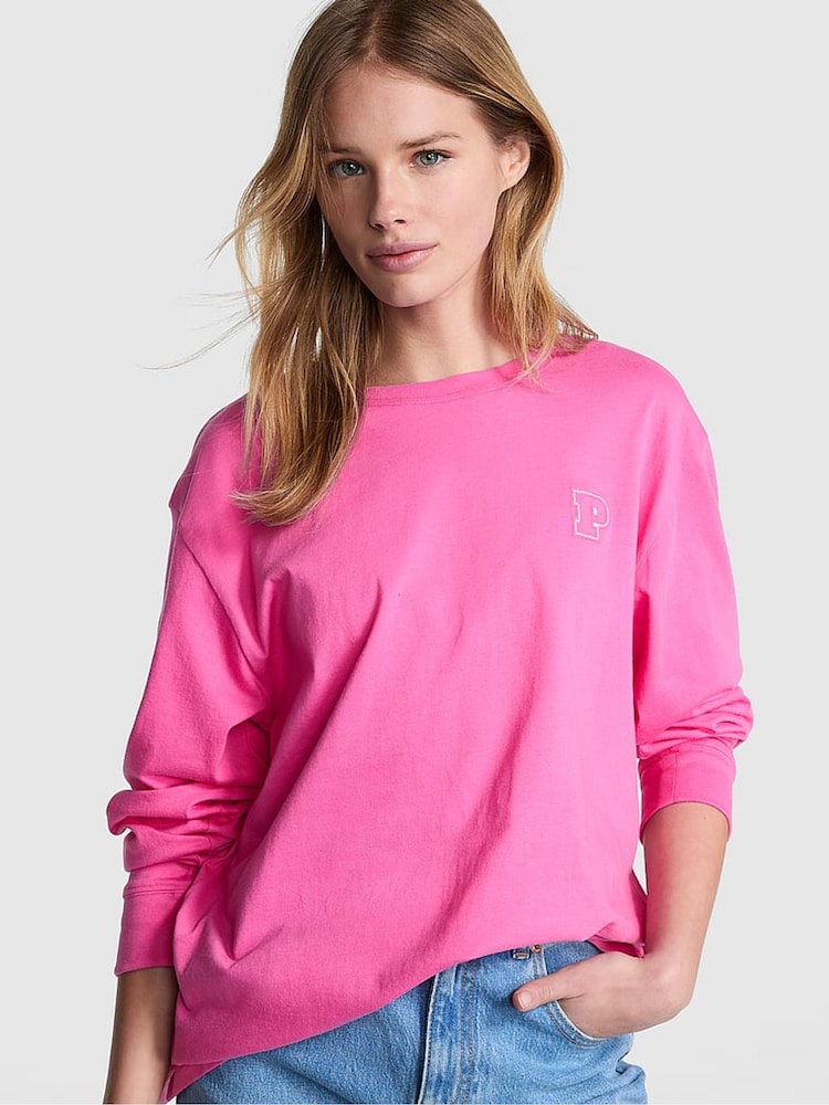 Victoria's Secret PINK Pink Gossip Long Sleeve T-Shirt - Image 1 of 4