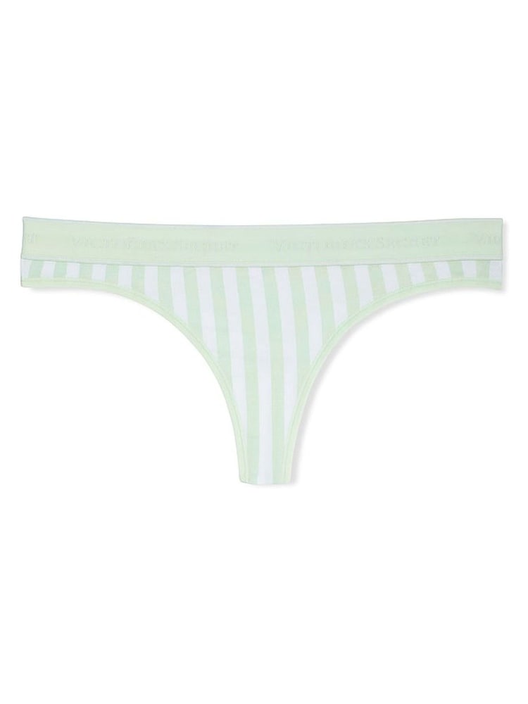 Victoria's Secret Mint Green Stripe Thong Knickers - Image 3 of 3