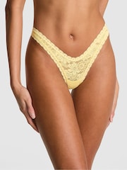 Victoria's Secret PINK Mellow Yellow Mini Scoop Thong Floral Lace Knickers - Image 1 of 2