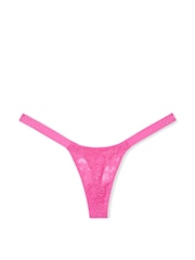 Victoria's Secret PINK Pink Gossip Mini Scoop Thong Lace Logo Scoop Knickers - Image 3 of 3