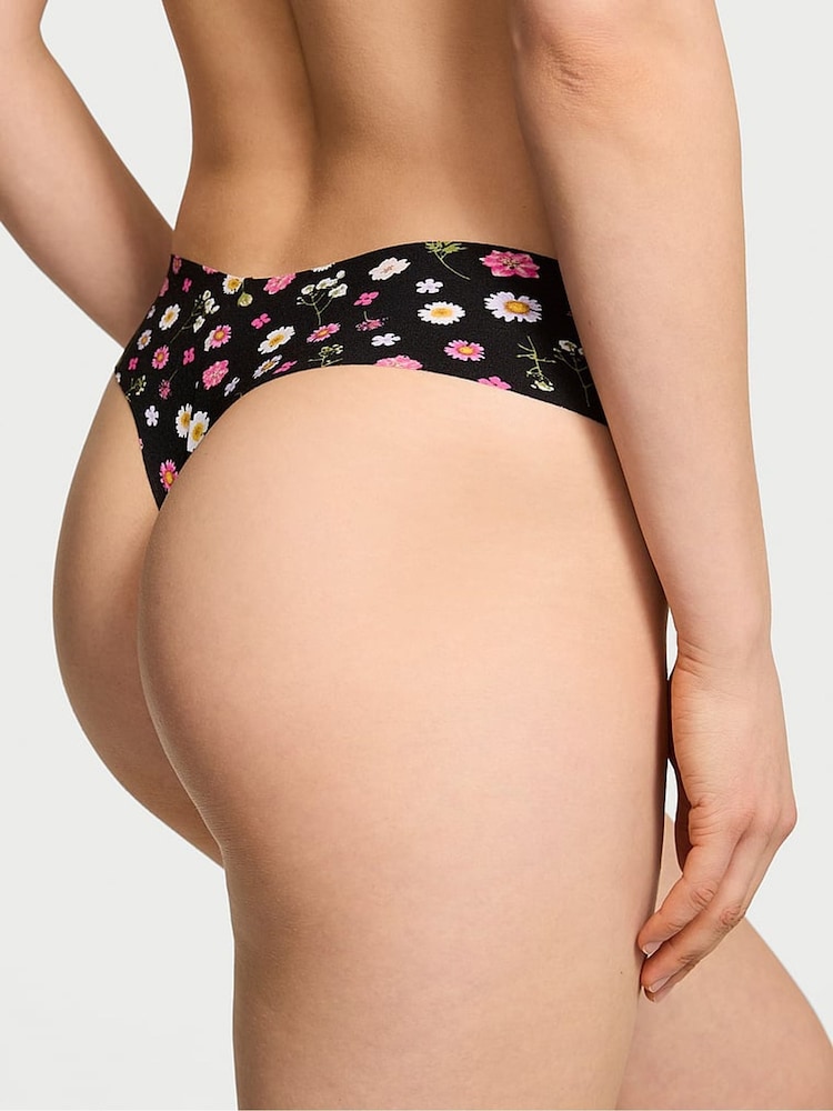Victoria's Secret Black Floral Thong Knickers - Image 2 of 3
