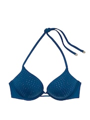 Victoria's Secret Sapphire Blue Diamante Add 2 Cups Push Up Bikini Top - Image 4 of 4