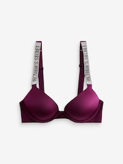 Victoria's Secret Kir Red Add 2 Cups Push Up Bombshell Shine Strap Bra - Image 1 of 3