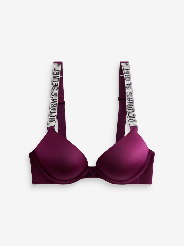 Victoria's Secret Kir Red Add 2 Cups Push Up Bombshell Shine Strap Bra - Image 1 of 3