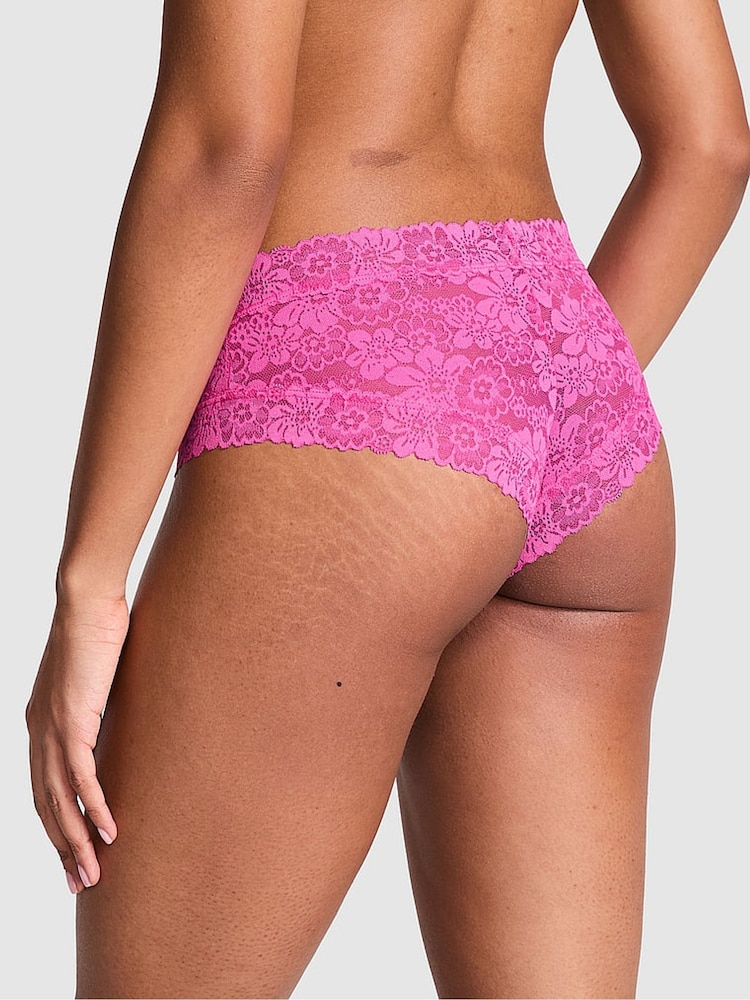 Victoria's Secret PINK Pink Gossip Cheeky Floral Lace Knickers - Image 2 of 2
