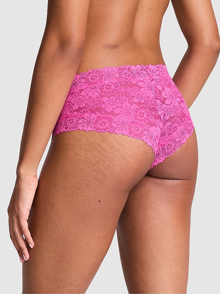 Victoria's Secret PINK Pink Gossip Cheeky Floral Lace Knickers - Image 2 of 2 Victoria's Secret PINK Pink Gossip Cheeky Floral Lace Knickers - Image 2 of 2