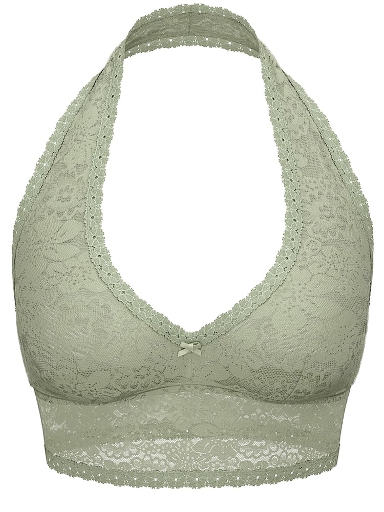Victoria's Secret PINK Green Garden Lace Halter Bra Top - Image 4 of 4