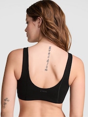Victoria's Secret PINK Black Cotton Scoop Sports Bra - Image 1 of 2
