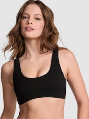 Victoria's Secret PINK Black Cotton Scoop Sports Bra - Image 2 of 2