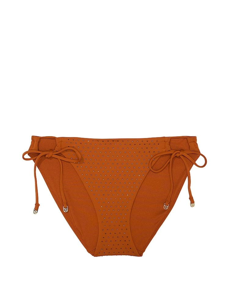 Victoria's Secret Cinnamon Brown Diamante Tie Side Bikini Bottoms - Image 4 of 4