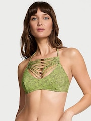 Victoria's Secret Limelight Green Dots Halter Archive Bikini Top - Image 1 of 4