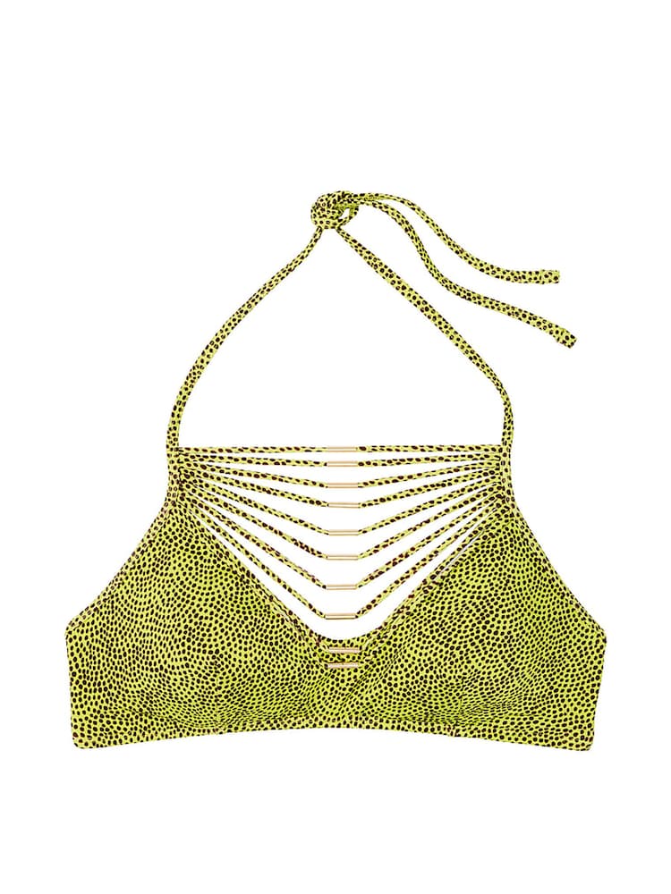Victoria's Secret Limelight Green Dots Halter Archive Bikini Top - Image 4 of 4