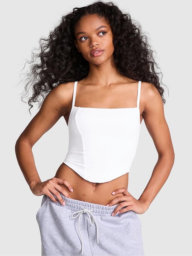 Victoria's Secret PINK White Soft Stretch Bra Top - Image 1 of 3