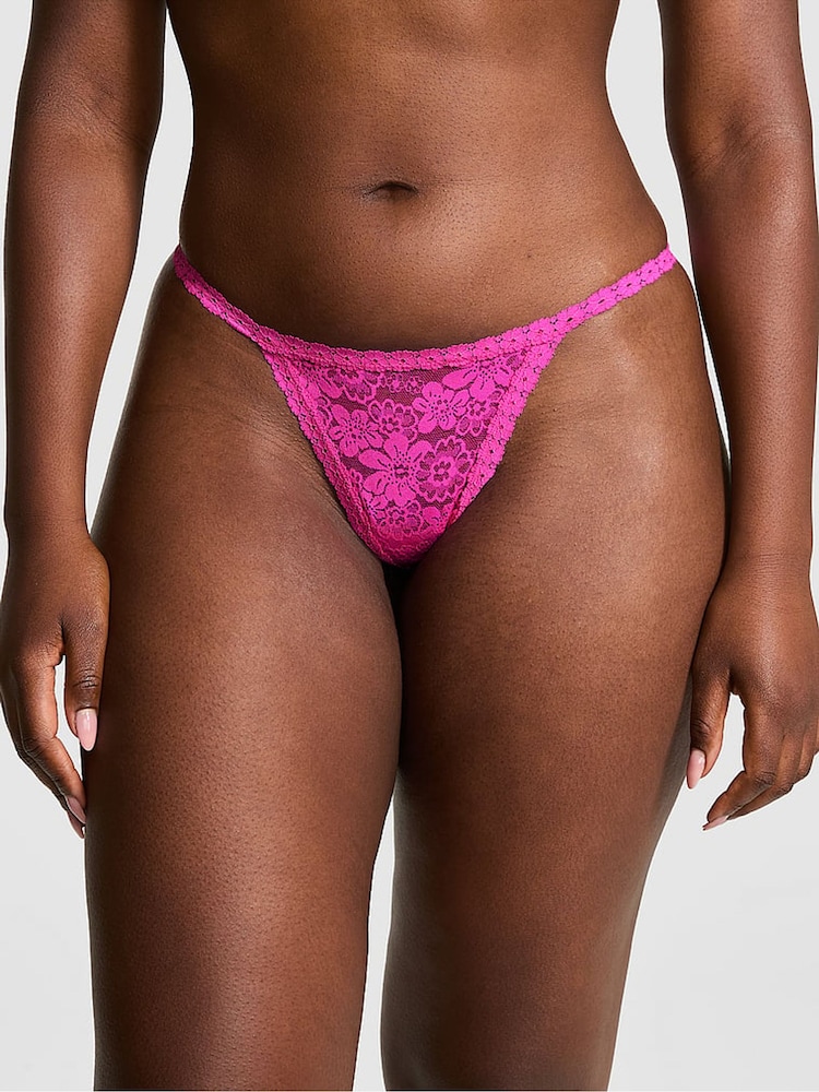Roze Gossip - Victoria's Secret PINK Kanten slipje met bloemenprint - Image 1 of 3