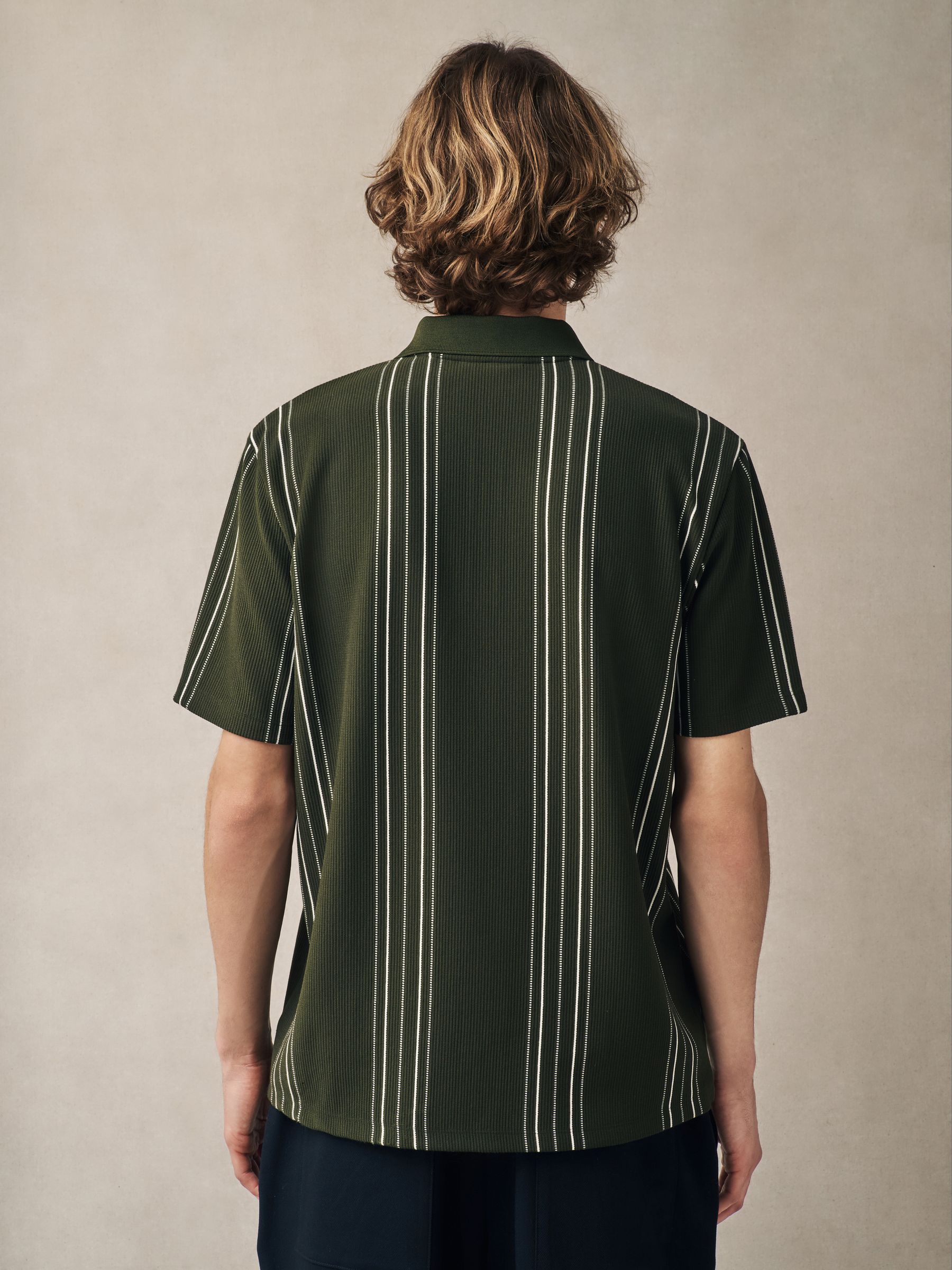 TTTMSW 25AW Zip up shirt（GREEN STRIPE） Zip up shirt（GREEN STRIPE） | TTTMSW