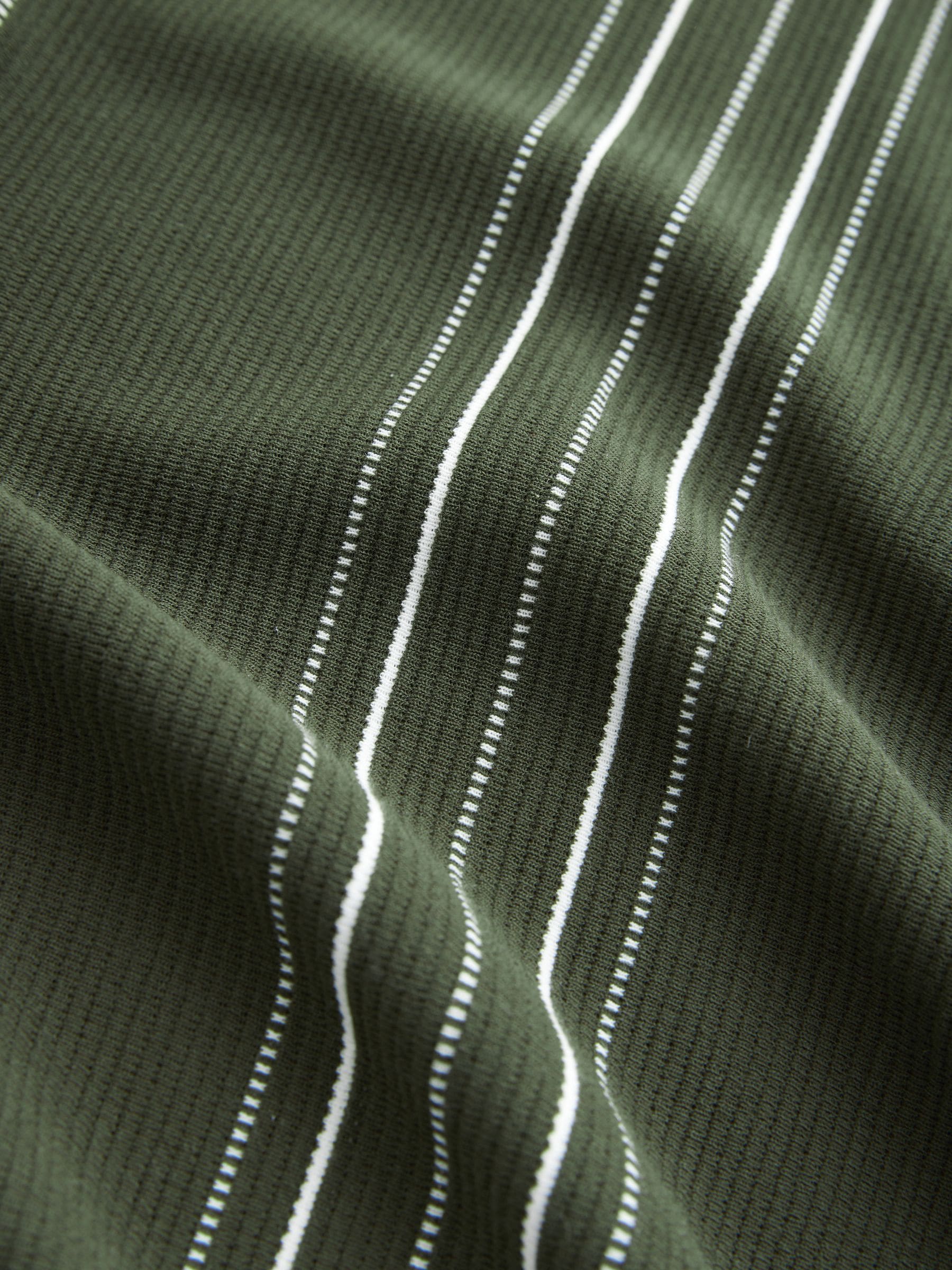 Buy Olive Green Vertical Stripe Quarter Zip Polo Shirt from Next USA