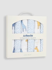 JoJo Maman Bébé 6-Pack Blue Giraffe Muslin - Image 3 of 4