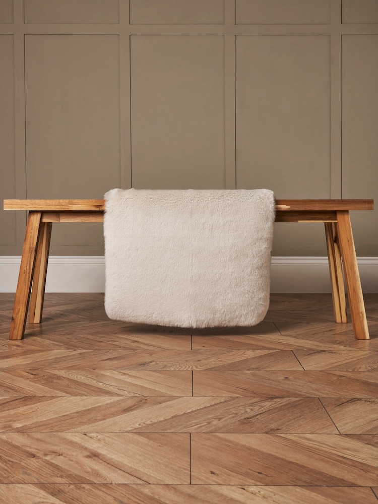BHS Natural Faux Fur 50cm x 90cm Supersoft Rug - Image 1 of 6