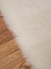 BHS Natural Faux Fur 50cm x 90cm Supersoft Rug - Image 2 of 6