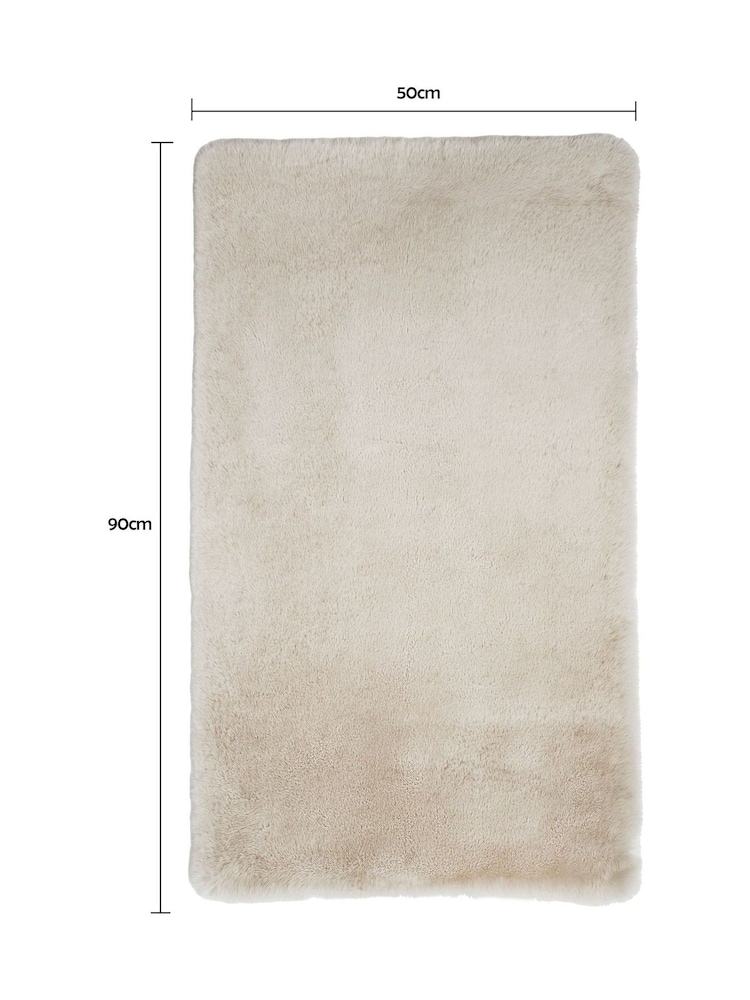 BHS Natural Faux Fur 50cm x 90cm Supersoft Rug - Image 6 of 6