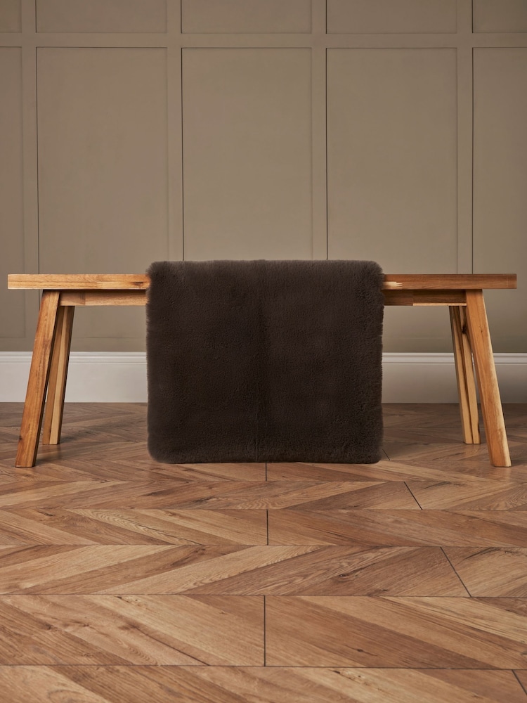BHS Faux Fur Chocolate 50cm x 90cm Supersoft Rug - Image 1 of 6