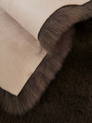 BHS Faux Fur Chocolate 50cm x 90cm Supersoft Rug - Image 3 of 6