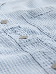 Mid Blue Check Oversize Denim Shirt - Image 3 of 3
