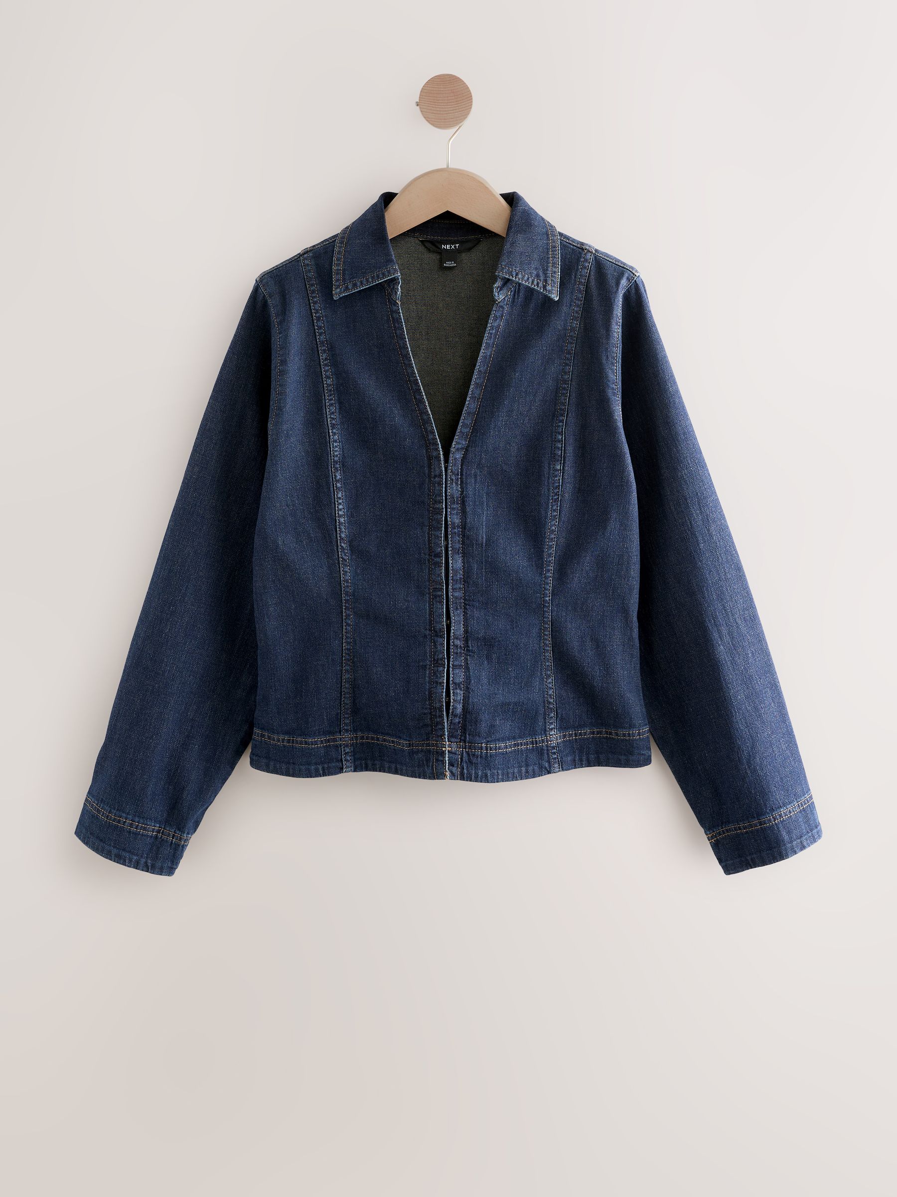 Blue Puff Half Sleeve Collared Denim Shirt main image 1