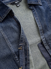 Dark Blue Hook and Eye Fastening Long Sleeve Denim Shirt - Image 7 of 8