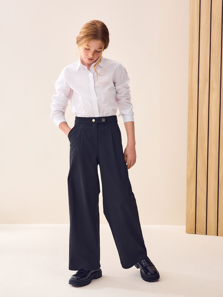 Negro - Pantalones escolares de pernera ancha para niños grandes (9-18 años) - Imagen 1 de 3