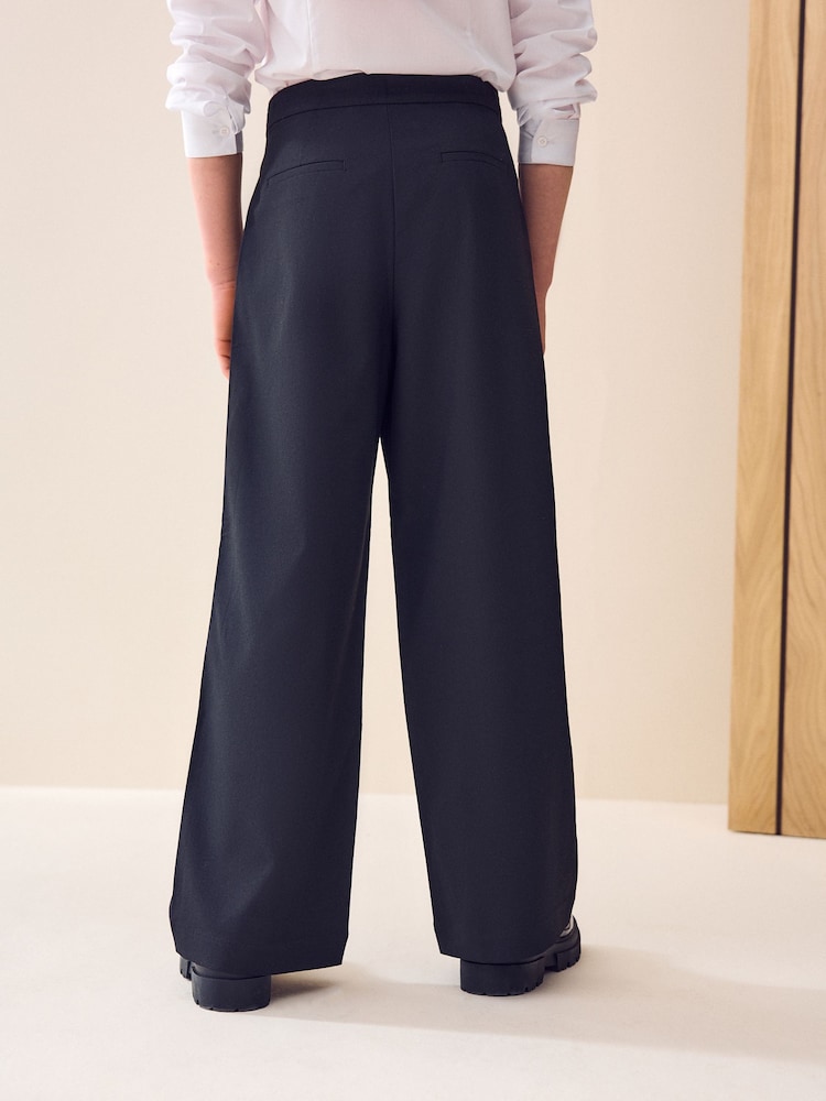 Negro - Pantalones escolares de pernera ancha para niños grandes (9-18 años) - Imagen 2 de 3