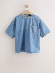 Mid Blue Denim 100% Cotton T-Shirt - Image 1 of 3